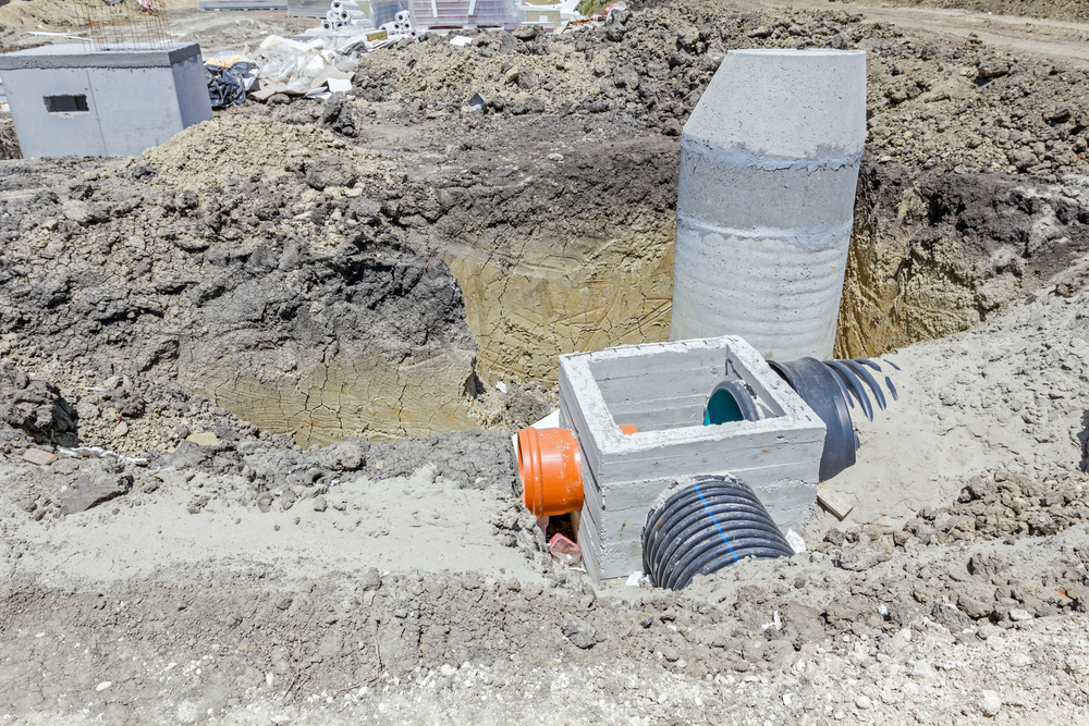 Assembly,Process,Concrete,Reinforcement,Housing,For,Drainage,Waste,Water,From
